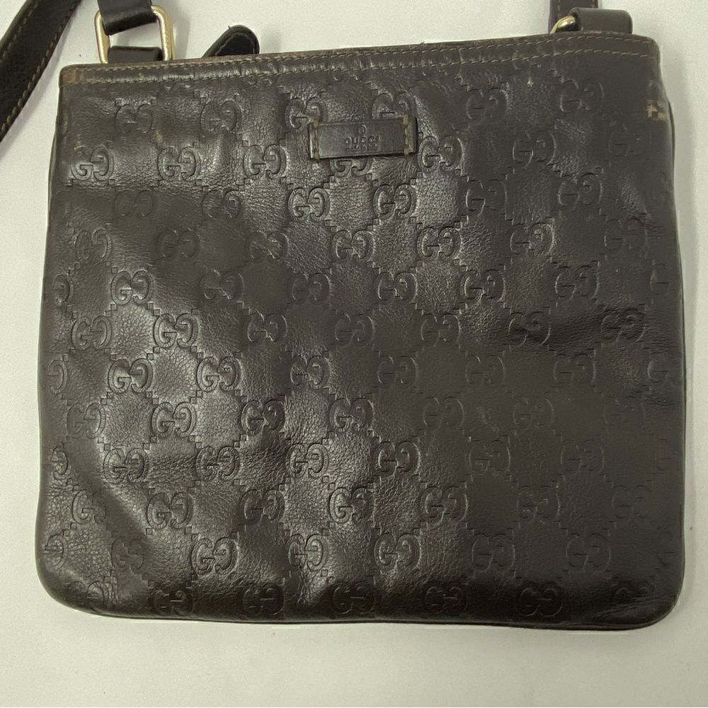 Gucci Dark Brown Guccissima Leather Crossbody Bag